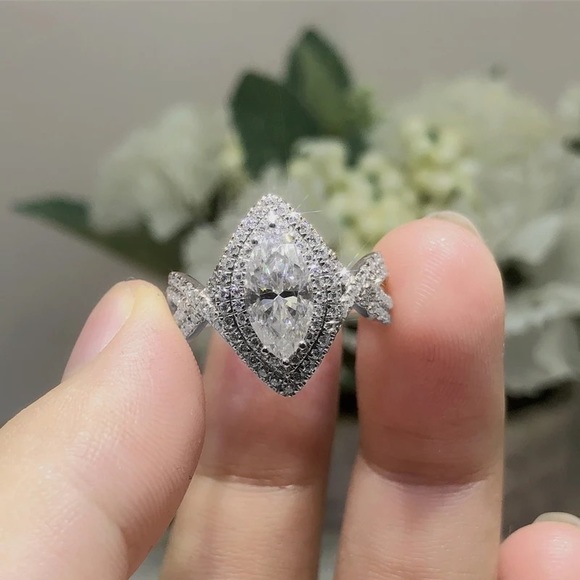 Jewelry - New 925 Silver Marquise Cut Style Diamond Ring